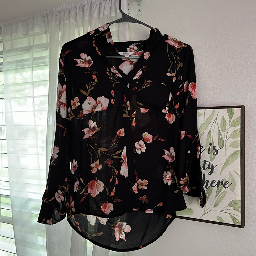 Kohl's Floral Patterned Business Casual Blouse